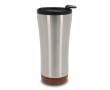 Gobelet à emporter à double paroi avec détail en liège à la base 480ml couleur argenté