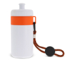 Gourde de sport blanche sans BPA avec cordon de transport 500ml couleur orange