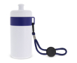 Gourde de sport blanche sans BPA avec cordon de transport 500ml couleur bleu foncé