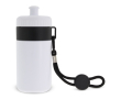 Gourde de sport blanche sans BPA avec cordon de transport 500ml couleur blanc/noir