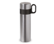 Thermos en acier inoxydable avec tasse et poignée comme bouchon 350ml couleur argenté