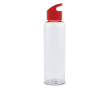 Gourde en RPET transparente avec poignée géométrique colorée 600ml couleur rouge transparent