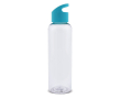 Gourde en RPET transparente avec poignée géométrique colorée 600ml couleur turquoise