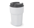 Gobelet à emporter en inox avec couvercle en silicone 350ml couleur blanc