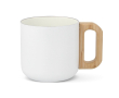Tasse en céramique à double paroi avec anse effet bambou 330ml couleur blanc