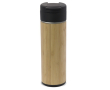 Gourde à double paroi finition bambou et couvercle rabattable 400ml couleur bois
