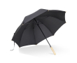 Parapluie en RPET résistant aux tempêtes avec embouts en bois Ø103 couleur noir