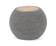 Enceinte et chargeur portable rond et compact en RPET et bambou couleur gris