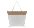 Sac glacière en coton avec détail en jute et fermeture éclair couleur beige