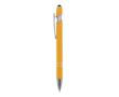 Stylo en aluminium recyclé avec pointe tactile et encre bleue couleur jaune