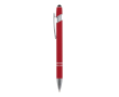 Stylo en aluminium recyclé avec pointe tactile et encre bleue couleur rouge
