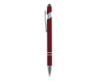 Stylo en aluminium recyclé avec pointe tactile et encre bleue couleur rouge foncé