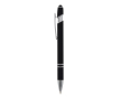 Stylo en aluminium recyclé avec pointe tactile et encre bleue couleur noir