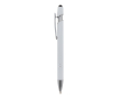 Stylo en aluminium recyclé avec pointe tactile et encre bleue couleur blanc