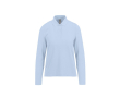 Polo classique pour femme en coton piqué à manches longues 180 g/m² couleur bleu gris