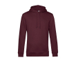 Sweat moderne en coton biologique avec capuche 280 g/m² B&C couleur bordeaux