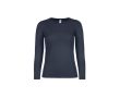 T-shirt pour femme à manches longues en coton 145 g/m² B&C couleur bleu marine