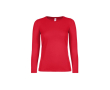 T-shirt pour femme à manches longues en coton 145 g/m² B&C couleur rouge