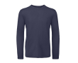 T-shirt pour homme à manches longues en coton biologique B&C couleur bleu marine
