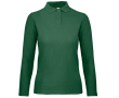 Polo basique pour femme à manches longues en coton 180 g/m² B&C couleur vert foncé