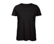 T-shirt pour femme en coton biologique à manches courtes 140 g/m² B&C couleur noir