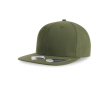 Casquette en polyester recyclé avec visière plate, 6 panneaux 200 g/m² couleur vert olive