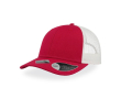Casquette en coton recyclé à 6 panneaux avec maille arrière 250 g/m² couleur rouge