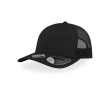 Casquette en coton recyclé à 6 panneaux avec maille arrière 250 g/m² couleur noir
