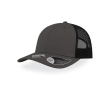 Casquette en coton recyclé à 6 panneaux avec maille arrière 250 g/m² couleur gris foncé