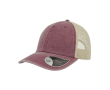 Casquette de camionneur vintage en coton avec maille arrière 250 g/m² couleur bordeaux