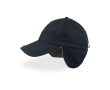 Casquette d'hiver en nylon avec cache-oreilles et doublure polaire couleur bleu marine