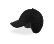 Casquette d'hiver en nylon avec cache-oreilles et doublure polaire couleur noir