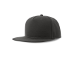 Casquette en polyester recyclé avec visière plate 5 panneaux 300 g/m² couleur gris foncé
