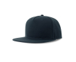 Casquette en polyester recyclé avec visière plate 5 panneaux 300 g/m² couleur bleu marine