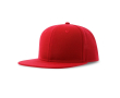 Casquette en sergé de polyester recyclé avec visière plate 300 g/m² couleur rouge