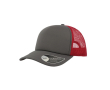 Casquette en polyester avec visière incurvée et rembourrée 80 g/m² couleur gris foncé