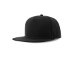 Casquette en polyester recyclé avec visière plate 5 panneaux 300 g/m² couleur noir