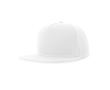 Casquette en polyester recyclé avec visière plate 5 panneaux 300 g/m² couleur blanc