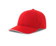 Casquette en coton recyclé et bio avec visière avec détails couleur rouge