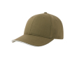 Casquette en coton recyclé et bio avec visière avec détails couleur vert olive