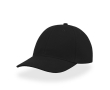 Casquette en coton brossé à 6 panneaux avec fermeture à boucle couleur noir