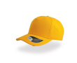 Casquette en coton effet usé à 5 panneaux avec fermeture à boucle couleur jaune