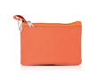 Porte-monnaie en polyester coloré avec porte-clés et fermeture éclair couleur orange