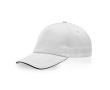 Casquette en sergé de coton avec fermeture réglable en métal 160 g/m2 couleur blanc