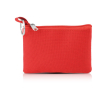 Porte-monnaie en polyester coloré avec porte-clés et fermeture éclair couleur rouge