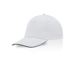 Casquette en coton peigné avec détail coloré sur la visière 255 g/m2 couleur blanc