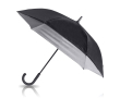 Parapluie automatique en pongé avec intérieur coloré Ø132 couleur gris clair