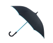 Parapluie automatique en fibre et pongé avec bord coloré Ø103 couleur turquoise