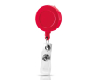 Porte-badge extensible avec coque en résine et clip couleur rouge