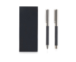 Ensemble roller et stylo métal et carbone, style moderne, encre bleue couleur noir